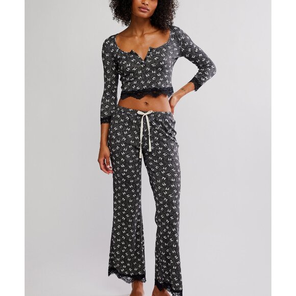 FREE PEOPLE Stolen Dance Sleep Set / Charcoal Combo